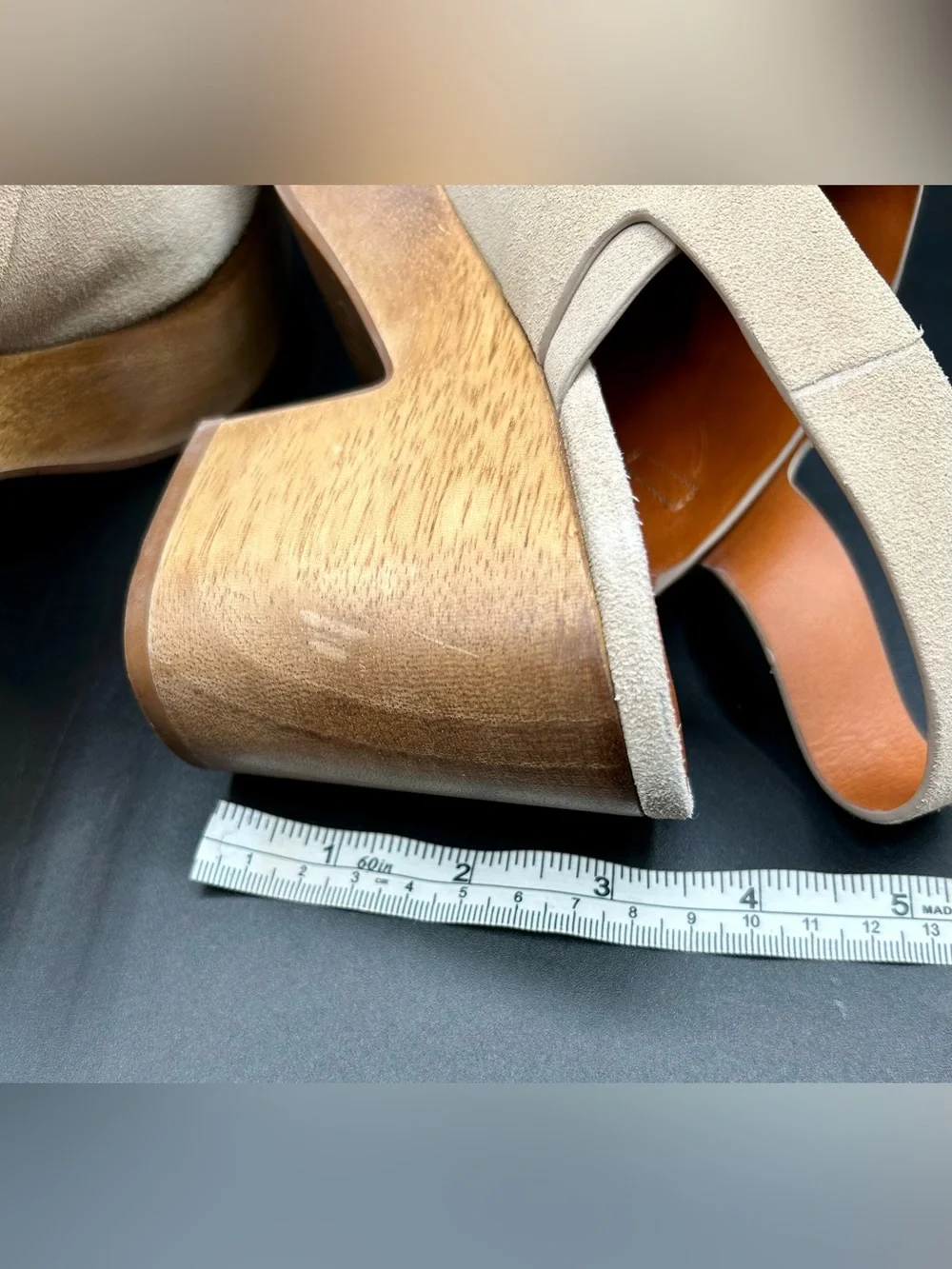 ALL SAINTS Yuki Suede Platform Clog in Brown Suede-Wooden Heel. EU size 39